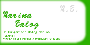 marina balog business card